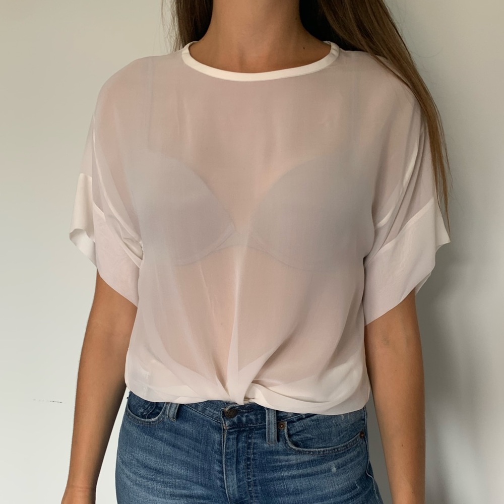 BCBG Mireya relaxed silk T-shirt